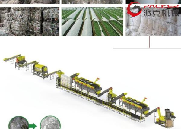 Low Rotation Speed Plastic Washing Machine , PP PE Film Recycling Line Durable