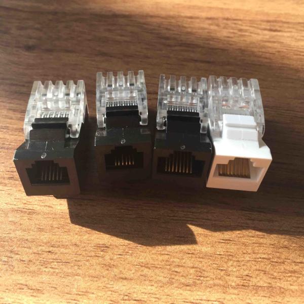 Black / White RJ45 Keystone Jack CAT5E UTP Gold Plating Size Customized