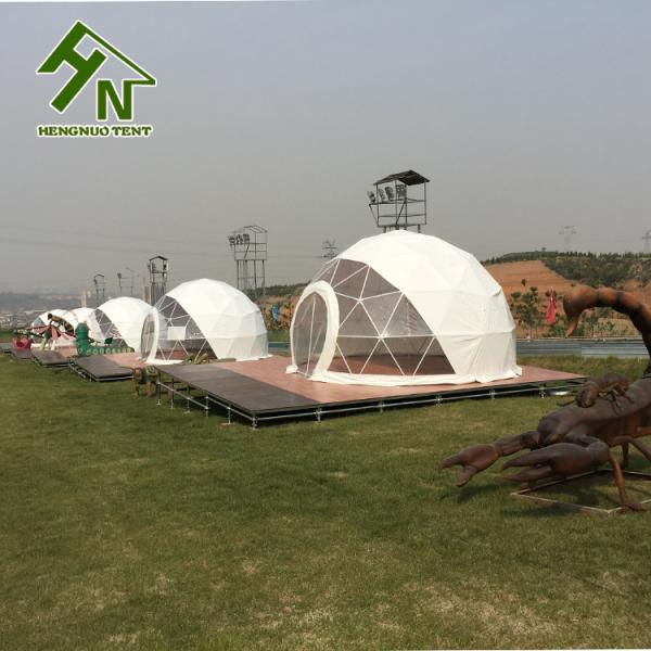 Hotel Camping Resort Waterproof Geodesic Dome House With Curtain And Door