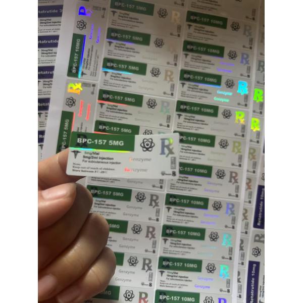GHRP6 5MG  2 MLBottle Label  Sticker Printing For Peptide powder labels