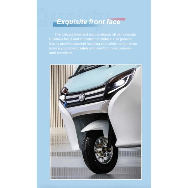 Electric Tricycle Adult 3 Wheel Closed Scooter with Cabin and 50-70km Driving Mileage