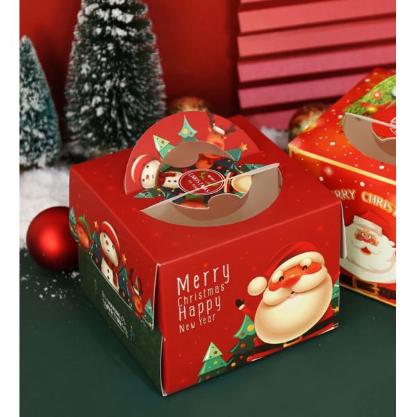 Personalised CYMK Printing Xmas Gift Box For Christmas Cake Sweet Candy 600gsm