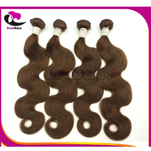 NewShine Popular Light Brown 4# 100gram(3.5oz) Thick End Natural Virgin Brazilian Hair Extensions