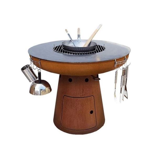 Fogo de aço de acampamento feito sob encomenda Pit Bowl do jardim da grade 600-1000mm do ASSADO de Corten
