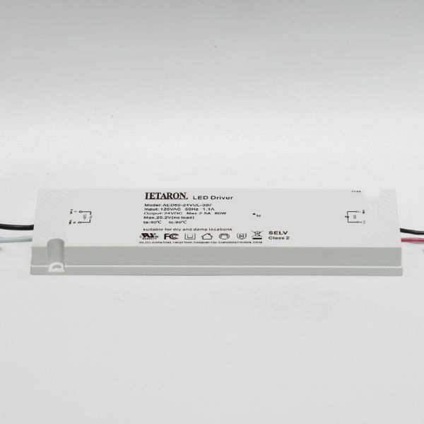 High Efficiency 60W UL LED Driver for Bathroom & Under Cabinet Lighting Fixtures