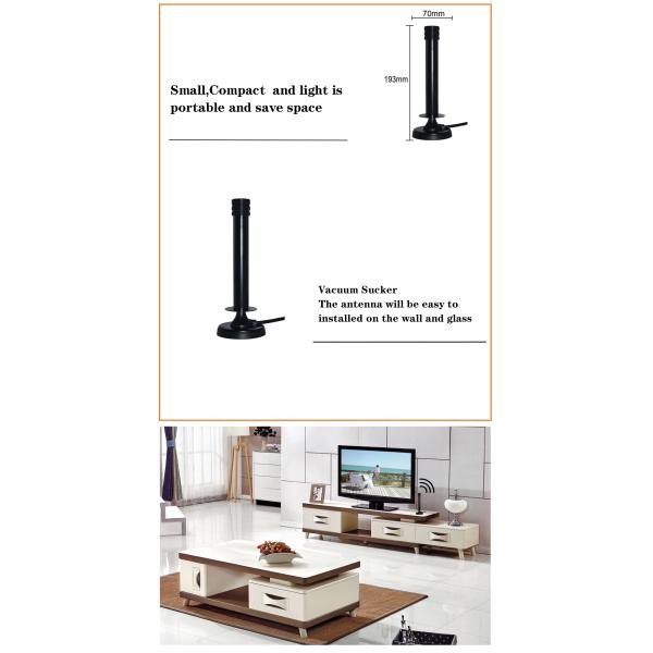 4-5dBi Amplified Hd Digital Tv Antenna Long 120 Miles Range Support 4K 1080