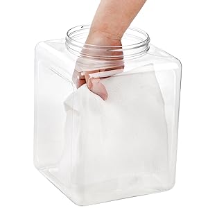 Plastic Jars, Plastic Gallon Containers With Lids, Large Square Plastic Food Storage Jar For Kitchen, Dry Food, Snack