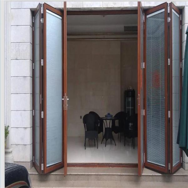 5mm Tempered Glass Commercial Aluminium Doors , Aluminum Frameless Folding Sliding Doors