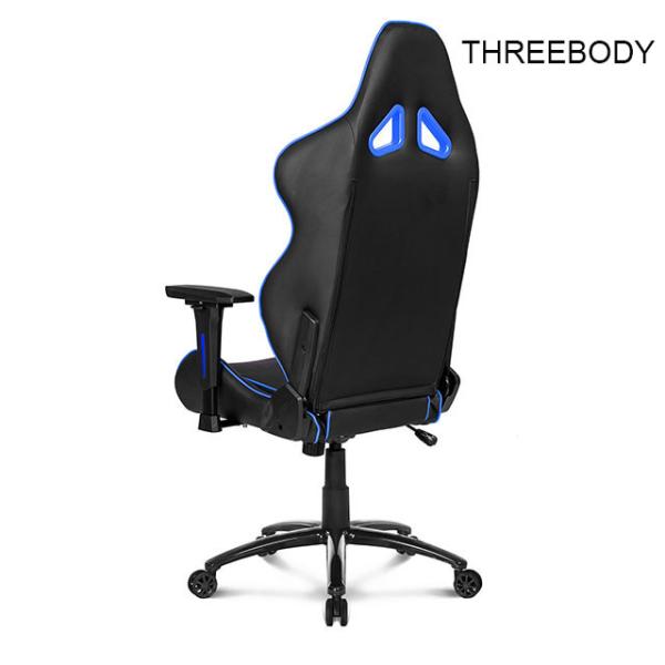 PU Leather X Racer Gaming Chair , Black And Blue Car Seat Computer Chair