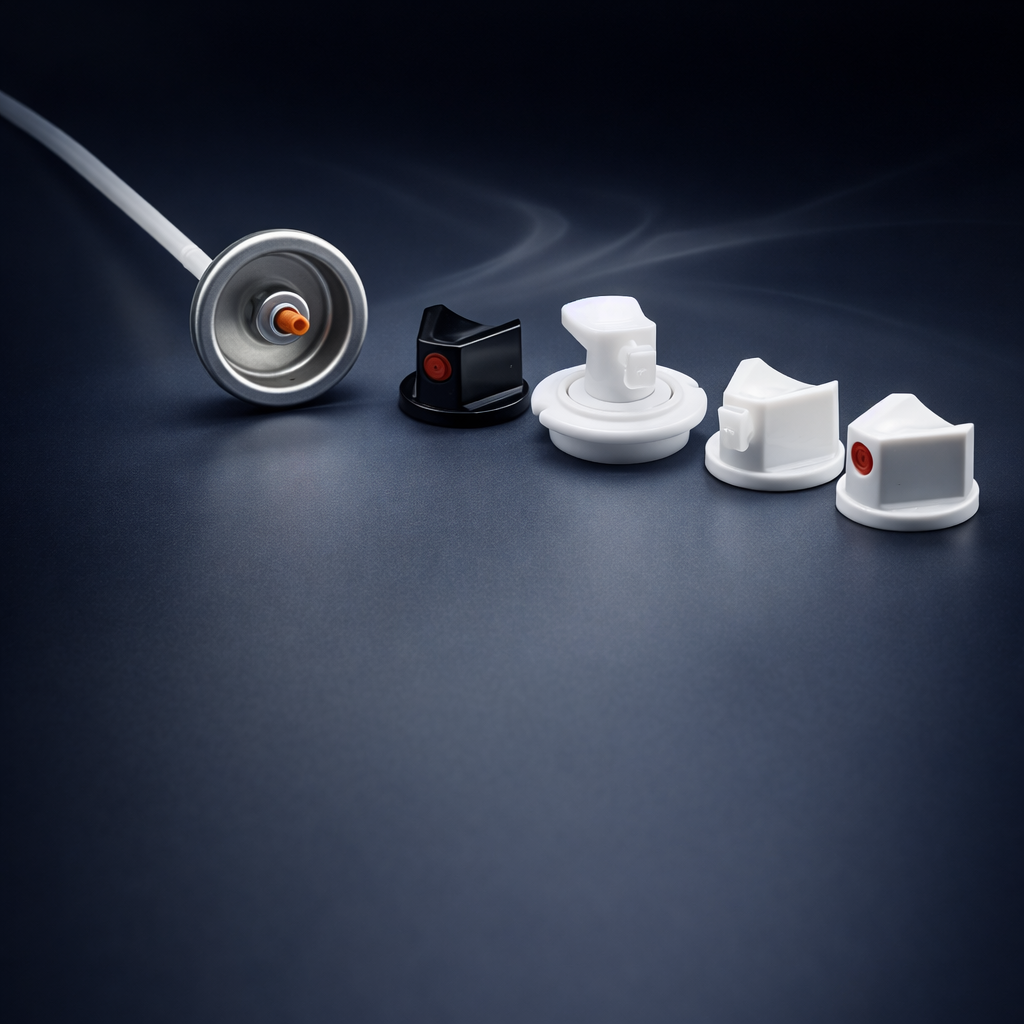 Premium Pre-Colored Male Aerosol Paint Valve Set for Coordinated Packaging