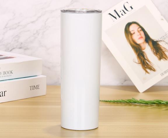 20oz Skinny Straight Blank Sublimation Tumblers With Lid Straw