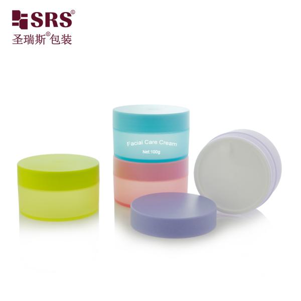 SRSQ 100g Injection Custom Matte Frosted Colorful PP Jar Manufacturer Container Facial Cream Cosmetic Packaging