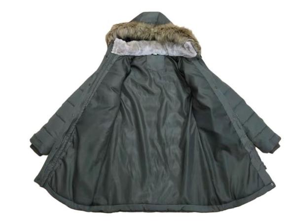 Grey Black Womens Long Padded Coat With Fur Hood Plus Size 18 20 22