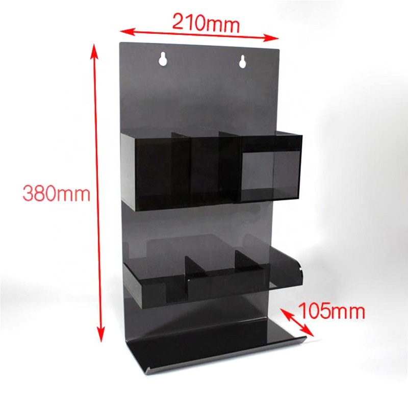 Acrylic Black Wall Storage Display Shelf for Home Makeup Office Documents & Stationery Storage Box
