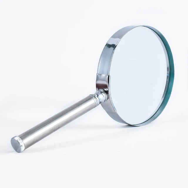 Metal 75mm 3 Times Portable Metal Handle Reading Glasses Handheld Magnifying Glass