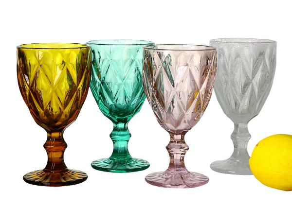 SGS Solid Colored Crystal Wine Goblet , Solid Amber 9 Oz Wine Glasses