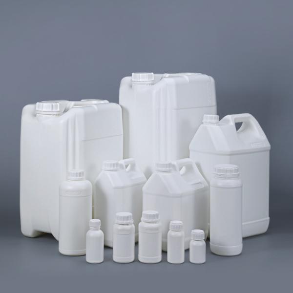 Bouteille de pilule de pesticide vierge fluorisée en plastique épais sur mesure pour produits chimiques 50ml-25L