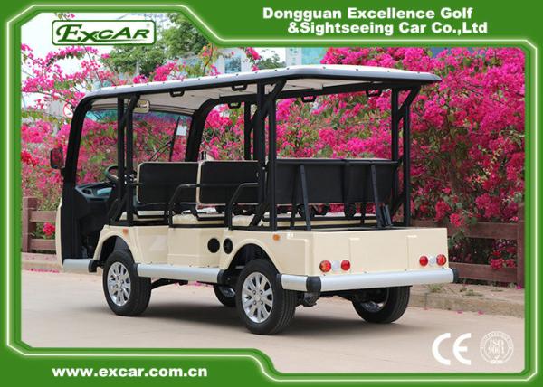 Durable 72V 7.5KM Electric Sightseeing Car With Storage Basket Climbing Capacity 25%