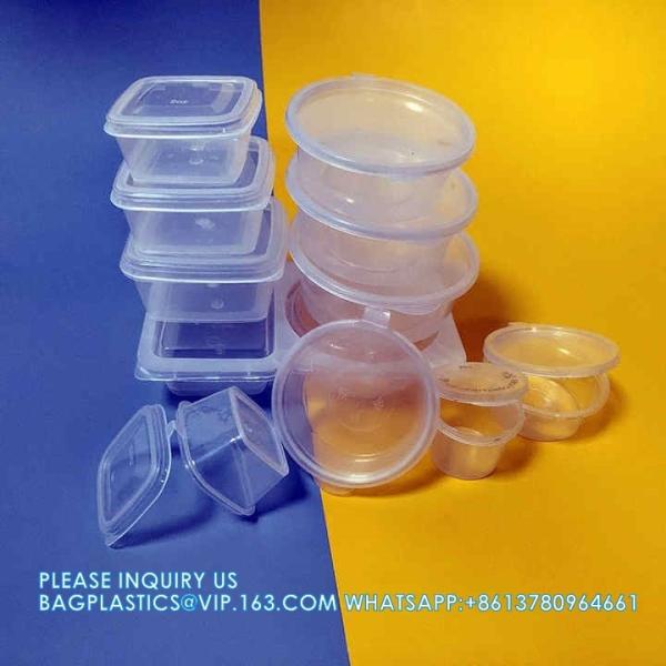 Factory Direct Sale Disposable Plastic Food Transparent Sauce Cup Cover Takeaway Food Square Sauce Container