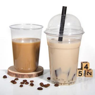 PET PLA Clear Plastic Cup With Lids Custom Logo 100% Biodegradable 32oz