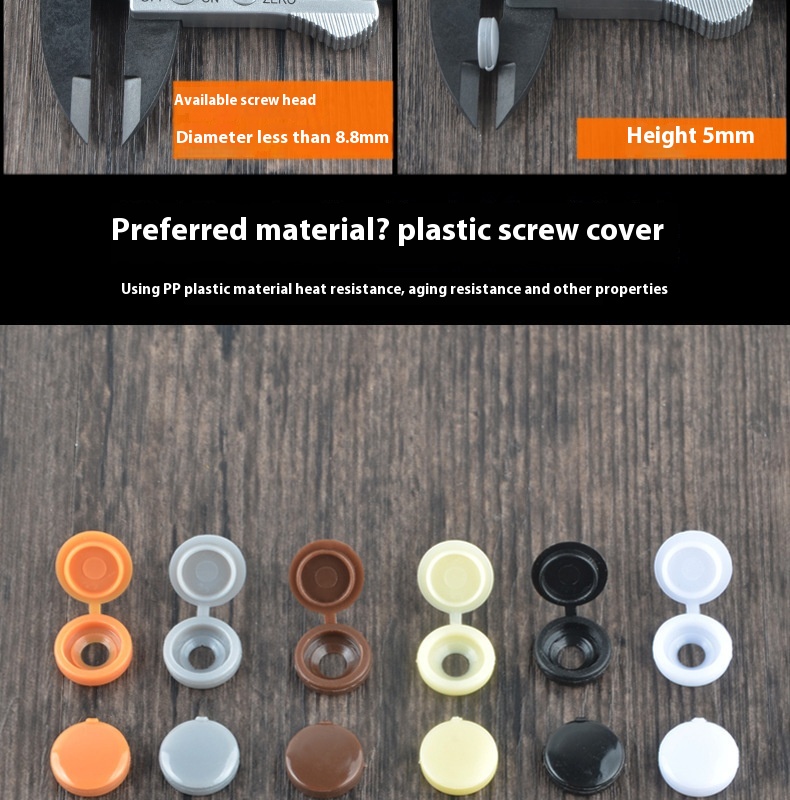 Modern Three-in-One Plastic Furniture Hardware Self-Tapping Phillips Screw Cap for Living Room
