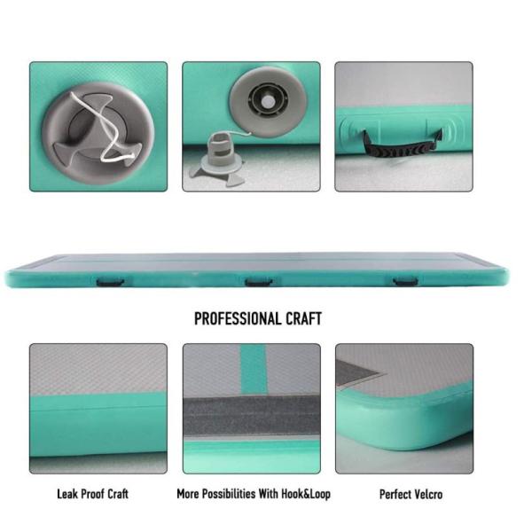 Inflatable Gymnastics Tumbling Mat Air Track Floor Mats with Pump Home Use Pink