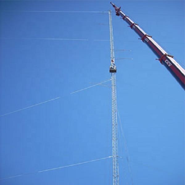 30 Meter Wire Supporting 3 Legged Tubular Telecommunication Steel Guy Wire Lattice Triangle Triangular Mast Guyed Tower