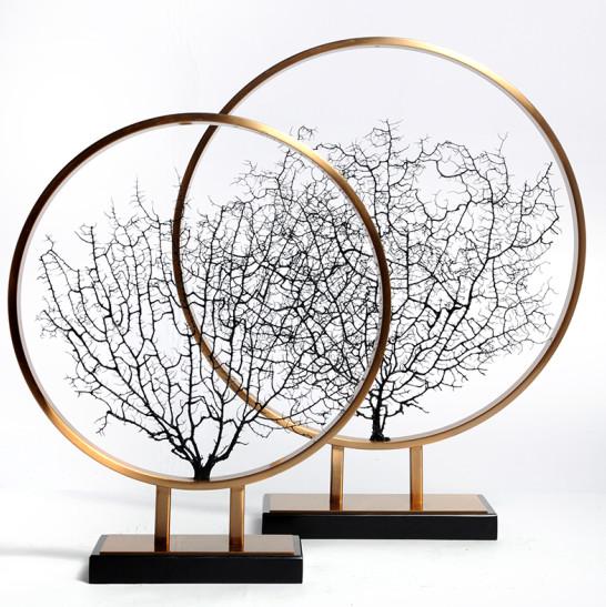 Creative Tree Shape Art Metal Antique 580mm Home Statue Decor