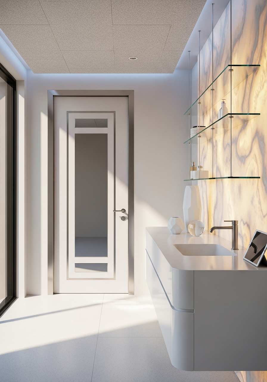 Mirror-Finish Entry Portal with Pearl Nano-Coating in 304 Stainless Steel