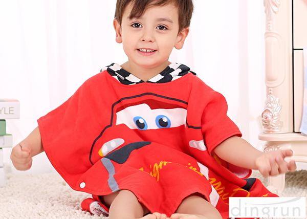 Cute Animal Hooded Poncho Towels For Children Cotton / Polyester Material