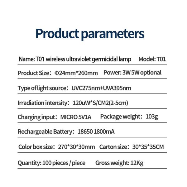 Portable Dental Sterilization Autoclave Ф24mm * 260mm 3W 5W Power Sterilization Lamps