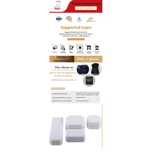 Custom Logo Light Jewelry Gift Box for Bracelet Earrings Pendant Velvet Necklace Ring Handmade Material