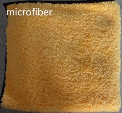 Mão de costura do velo coral que limpa a toalha 40*40cm 300gsm amarelo dos esportes de Microfiber