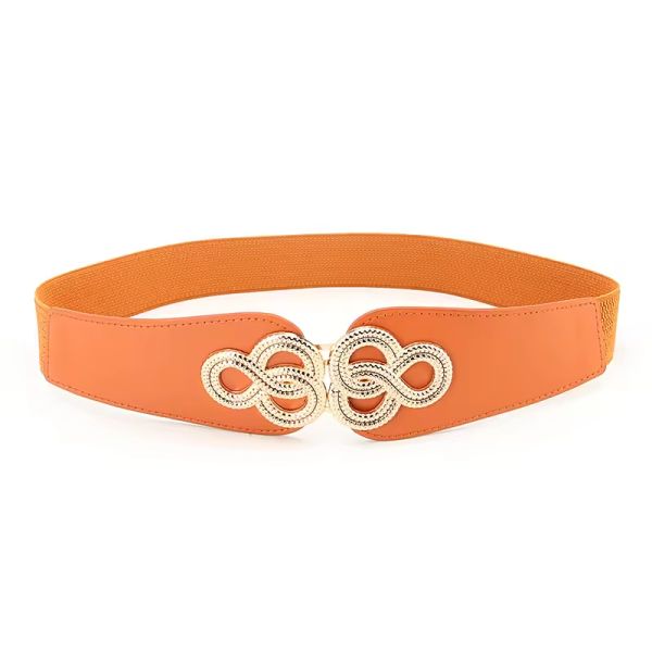 Elastic Wide Body Waist Belts For Women Ladies Stylish Dress Gold Buckle Belts for Daily Versatile Female Waist Decorative Accessory