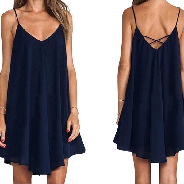 Newest Design Women Wholesale Sexy Spaghetti Strap Pure Color Flare Off Shoulder Casual Dress