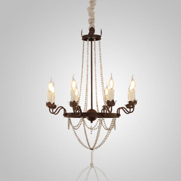 Rustic wood and metal chandelier wood beads pendant lamps (WH-CI-36)