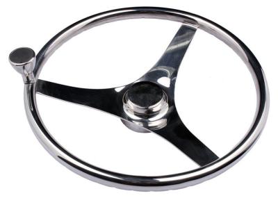 3/4 Tapered Shaft Bass Boat Steering Wheel , Nautical Steering Wheel 340mm Diameter