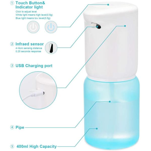 Countertop датчика пластиковой руки CE бутылки брызг тумана 400ML свободный
