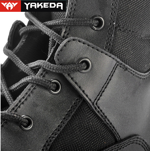 Cow Leather Military Tactical Boots Abrasion Resistant Sandwich Mesh