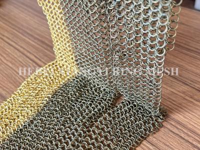 Cortina de malha de anel redondo de metal arquitetônico com galvanoplastia SS