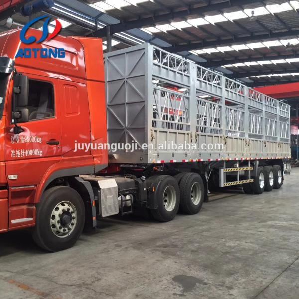 Air / Mechanical Suspension Animal Transport Fence Trailers For Livestock Customizable Durable