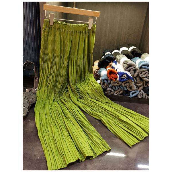 Nice Fashion Simple Pleated Suit Women's New Autumn Simple Design Pleated Top Wide Leg Pants Two-piece Set