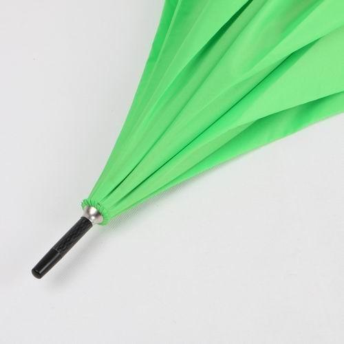 Green Pongee Fabric Promotional Golf Umbrellas With Black Pistol Plastic Handle