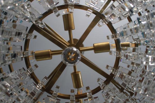 Customized Tiered Round Chandelier 152cm Crystal Chandelier With Brass Finish