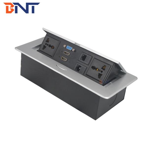 double network interface hidden design desktop pop up media socket box BD630-6