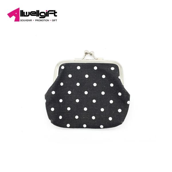 New Cute Buckle Coin Purses Kiss-lock Change small dot fabric bag mini cute coin purse