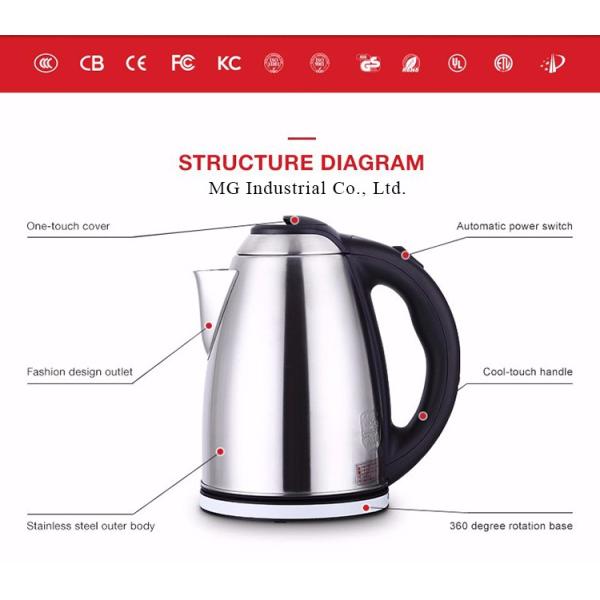 Small Capacity Stainless Steel Electric Kettle Cordless High Thermal Efficiency