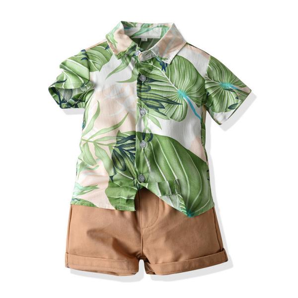 Short Sleeved Children's Outfit Sets Summer Shorts Cotton Kids Clothing