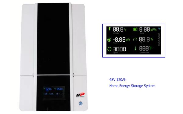 48V 120Ah RS485 Lifepo4 battery wall mount solar battery system