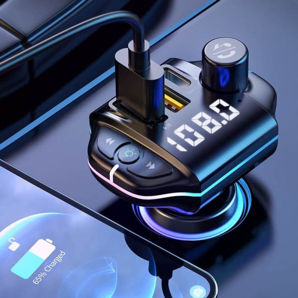 Bluetooth 5.0 12W Car FM Transmitter Hands Free Car Mp3 Player Transmitter